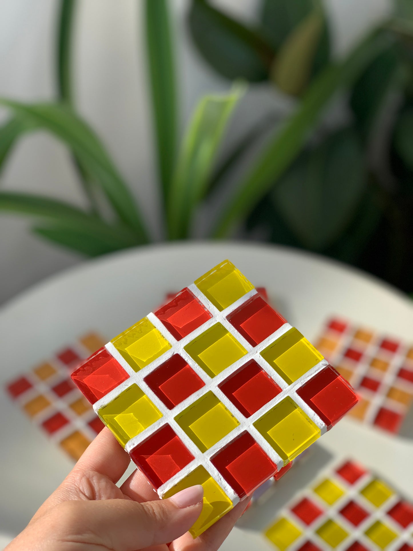 Sous-verre en mosaïque vintage