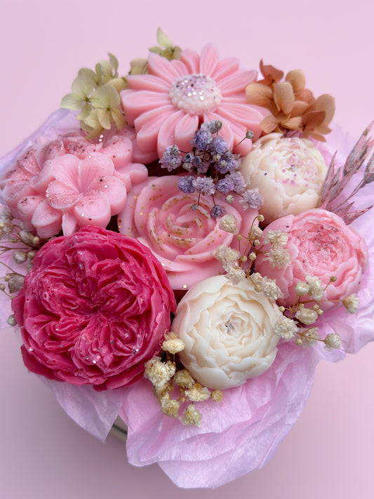 Bouquet de fleurs en cire - parfum rose