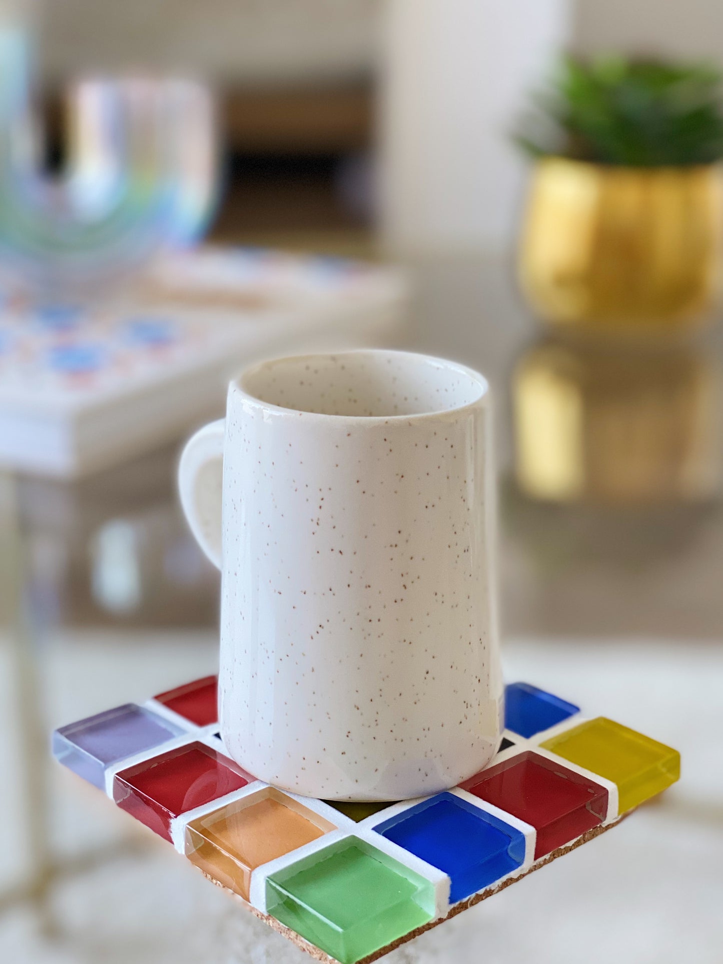 Sous-verre en mosaïque vintage