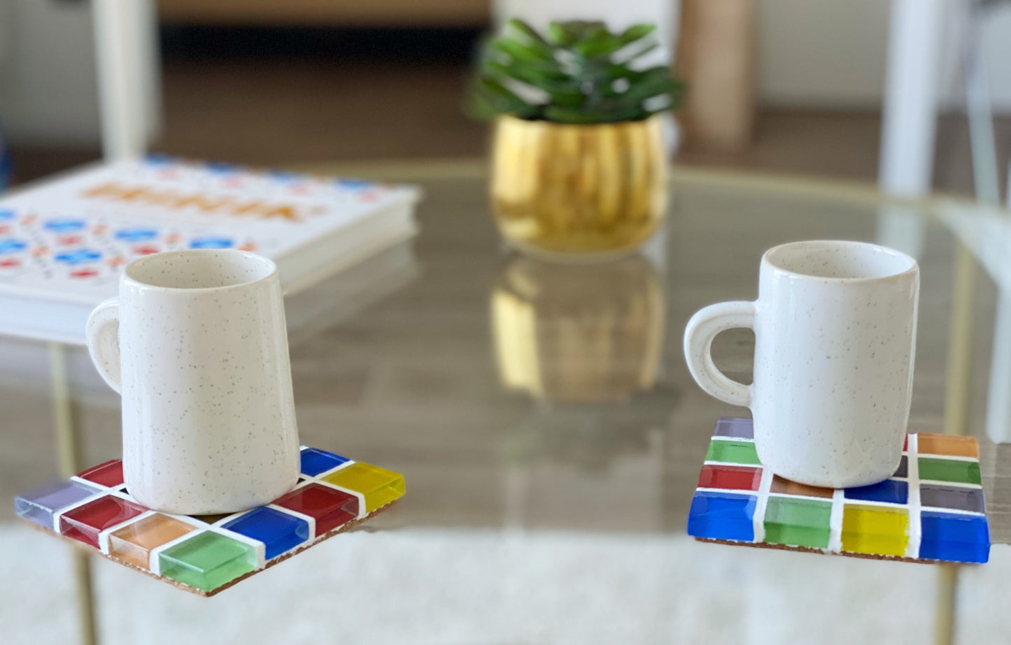 Sous-verre en mosaïque vintage