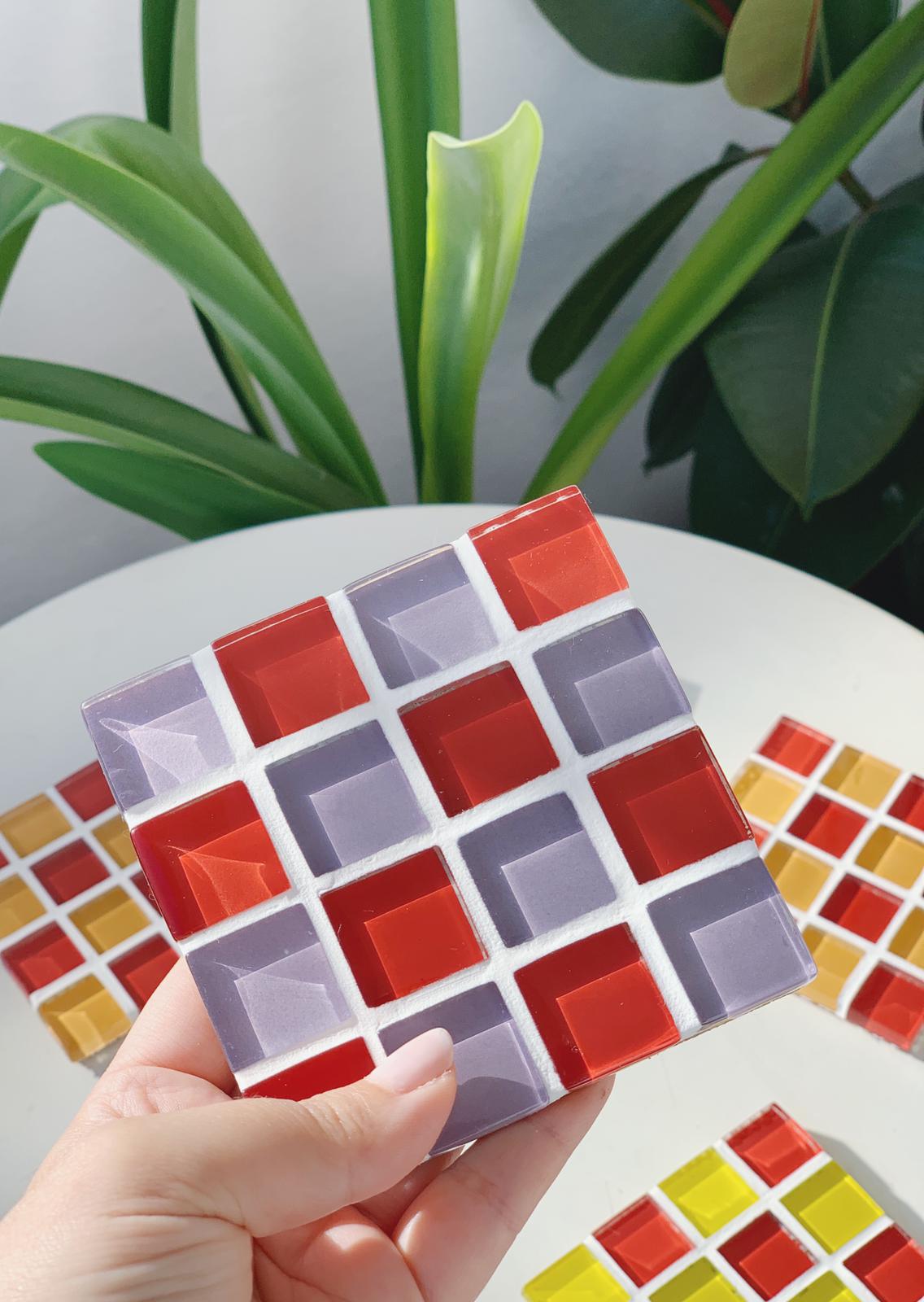 Sous-verre en mosaïque vintage