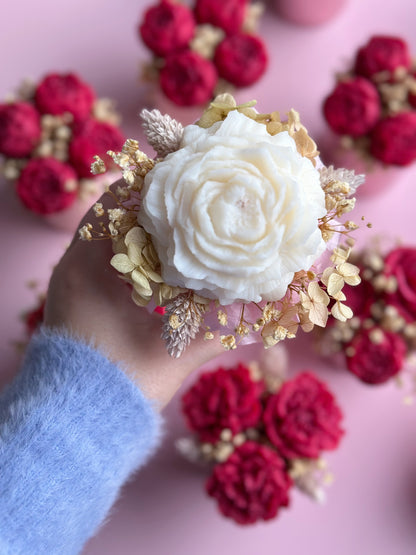 Bouquet de fleurs en cire - parfum rose d'amour